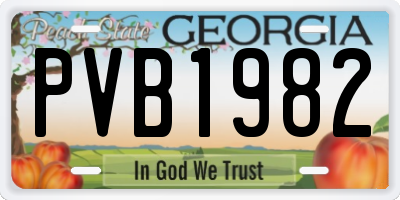 GA license plate PVB1982