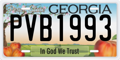 GA license plate PVB1993
