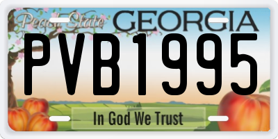GA license plate PVB1995