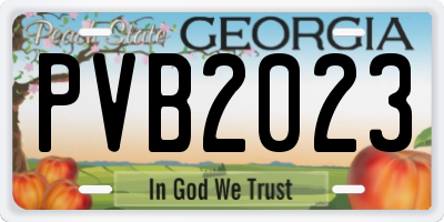 GA license plate PVB2023