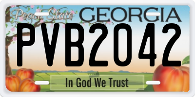 GA license plate PVB2042