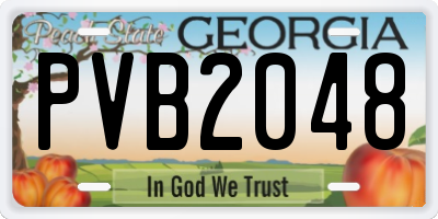 GA license plate PVB2048