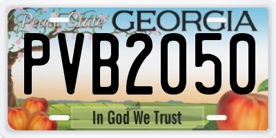 GA license plate PVB2050