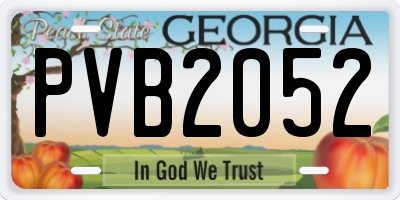 GA license plate PVB2052