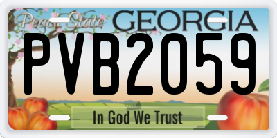 GA license plate PVB2059