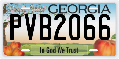 GA license plate PVB2066