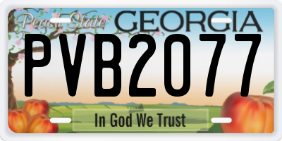 GA license plate PVB2077