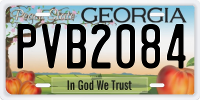 GA license plate PVB2084