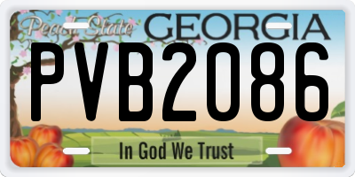GA license plate PVB2086