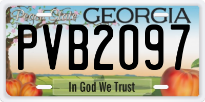 GA license plate PVB2097