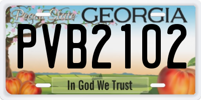 GA license plate PVB2102