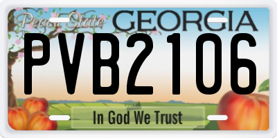 GA license plate PVB2106