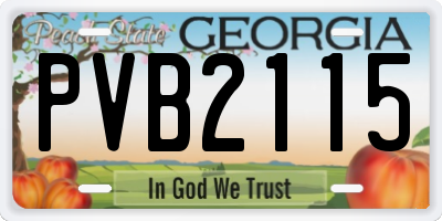 GA license plate PVB2115