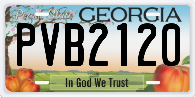 GA license plate PVB2120