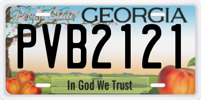 GA license plate PVB2121