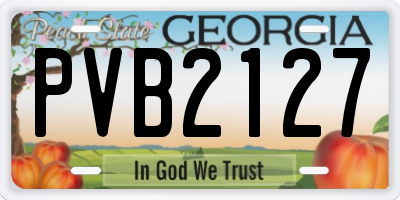 GA license plate PVB2127
