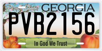 GA license plate PVB2156
