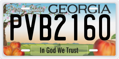 GA license plate PVB2160