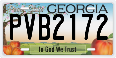 GA license plate PVB2172