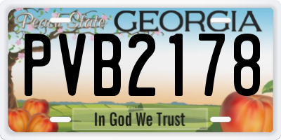 GA license plate PVB2178