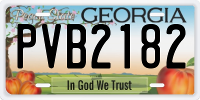 GA license plate PVB2182