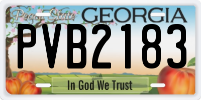 GA license plate PVB2183
