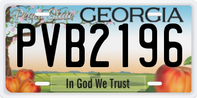 GA license plate PVB2196