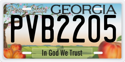 GA license plate PVB2205