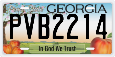 GA license plate PVB2214