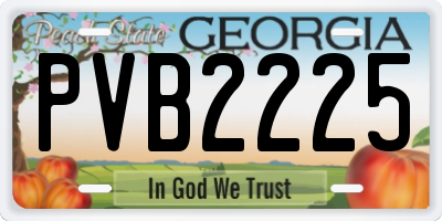 GA license plate PVB2225