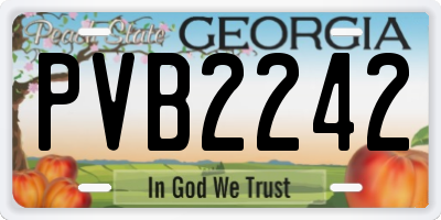 GA license plate PVB2242