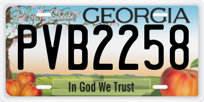 GA license plate PVB2258