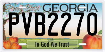 GA license plate PVB2270