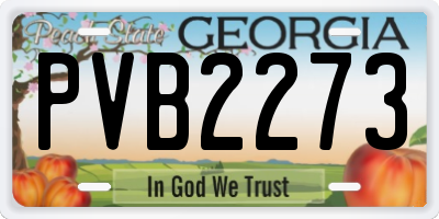 GA license plate PVB2273