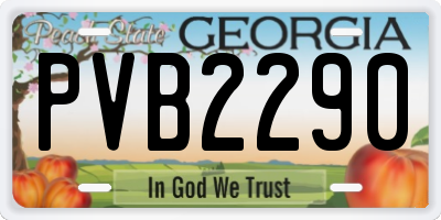 GA license plate PVB2290
