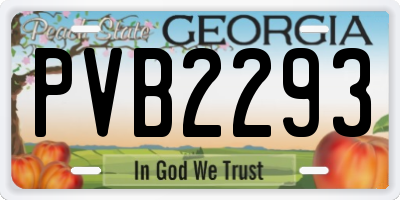 GA license plate PVB2293