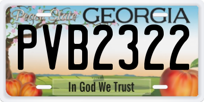 GA license plate PVB2322