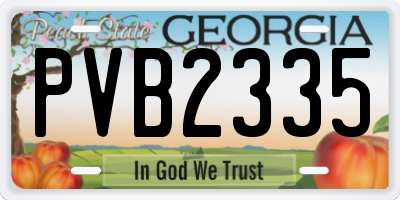 GA license plate PVB2335