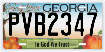 GA license plate PVB2347