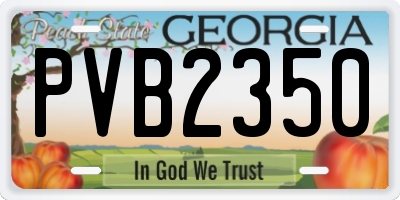 GA license plate PVB2350