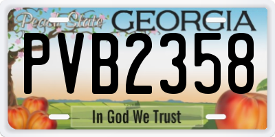 GA license plate PVB2358