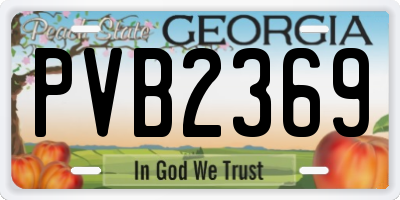 GA license plate PVB2369