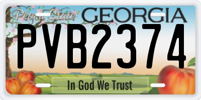 GA license plate PVB2374