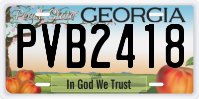 GA license plate PVB2418
