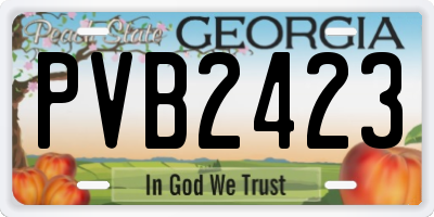 GA license plate PVB2423
