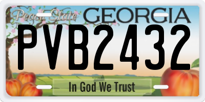 GA license plate PVB2432