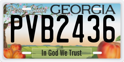 GA license plate PVB2436