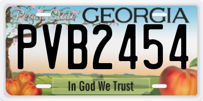 GA license plate PVB2454