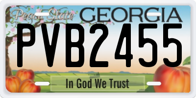 GA license plate PVB2455