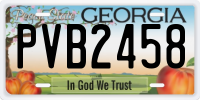 GA license plate PVB2458